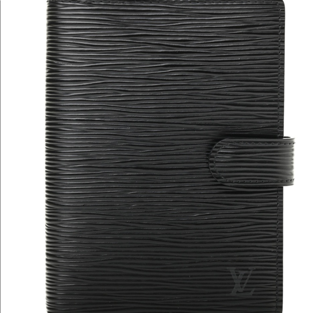 Vintage Louis Vuitton Black Epi Leather Mini Agenda/Address Book Wallet